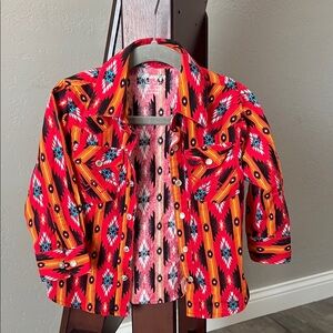 Wrangler Aztec Pearl Snap Button Up